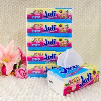 Juli กระดาษเช็ดหน้าจูลี่ Facial Tissue 150 แผ่นคู่ (แพ็ค 5 ห่อ)