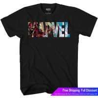 เสื้อยืดโอเวอร์ไซส์เสื้อยืดผ้าฝ้ายพิมพ์ลายร์ตูนพิมพ์ฤดูร้อน ย์เสื้อยืด Marvel Logo Ironman Iron Man Avengers Super Hero Adult Graphic Mens S-5XLS-5XL