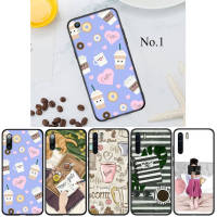 SS18 Green Leaf Coffee Girl อ่อนนุ่ม High Quality ซิลิโคน TPU Phone เคสโทรศัพท์ ปก หรับ Realme XT X2 A5 2 3 5 5S 5i 6 6i 7 7i 8 8S 8i 9 9i Pro Plus X Lite