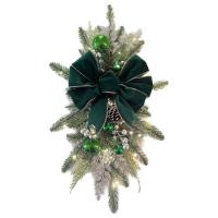 Artificial Christmas Wreaths Door Wreath Artificial Garland Light Up Front Door Decor Battery Operated Christmas Wreaths Holiday Ornament Party Supplies proficient