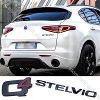 สติกเกอร์ติด Q4รถ STELVIO สติกเกอร์ติดโลโก้ท้ายรถสติกเกอร์ตกแต่งสัญลักษณ์สำหรับอัลฟาโรเมโอกีเลีย Stelvio