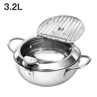 Kitchen Temperature Control Fried Chicken Pot Deep Frying Pot Thermometre Tempura Fryer Pan Stainless Steel Frying Pot