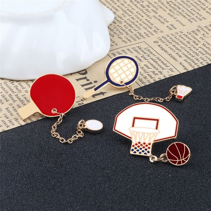 sports-series-pins-creative-balls-brooch-with-chain-basketball-badminton-table-tennis-badge-backpack-lapel-jewelry-boy-men-gift