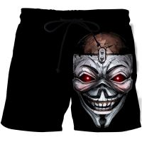 Brand Mask Skull Shorts สำหรับผู้ชาย กางเกงขาสั้นชายหาดแบบสบาย ๆ Goth กางเกงขาสั้นพิมพ์ 3 มิติ Cargo Hip Hop กางเกงขาสั้นสำหรับผู้ชาย 2023 ฤดูร้อนสำหรับผู้ชาย