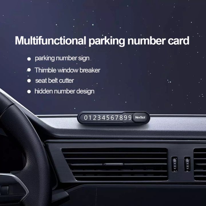 nextool-multifunctional-ป้ายจอดรถในตัวแขนหน้าต่างเบรกเกอร์เข็มขัดนิรภัยเครื่องตัดแม่เหล็กดูดบัตรที่จอดรถหมายเลขที่ซ่อนอยู่