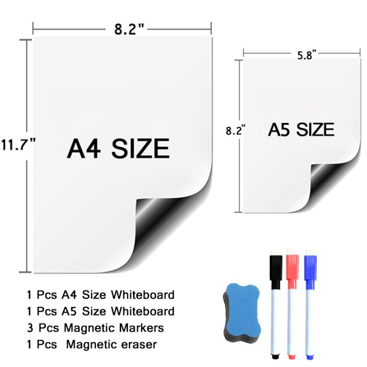2-pcs-magnetic-soft-whiteboard-planner-dry-erase-board-fridge-stickers-writing-teaching-practice-drawing-white-board-a4-a5-size