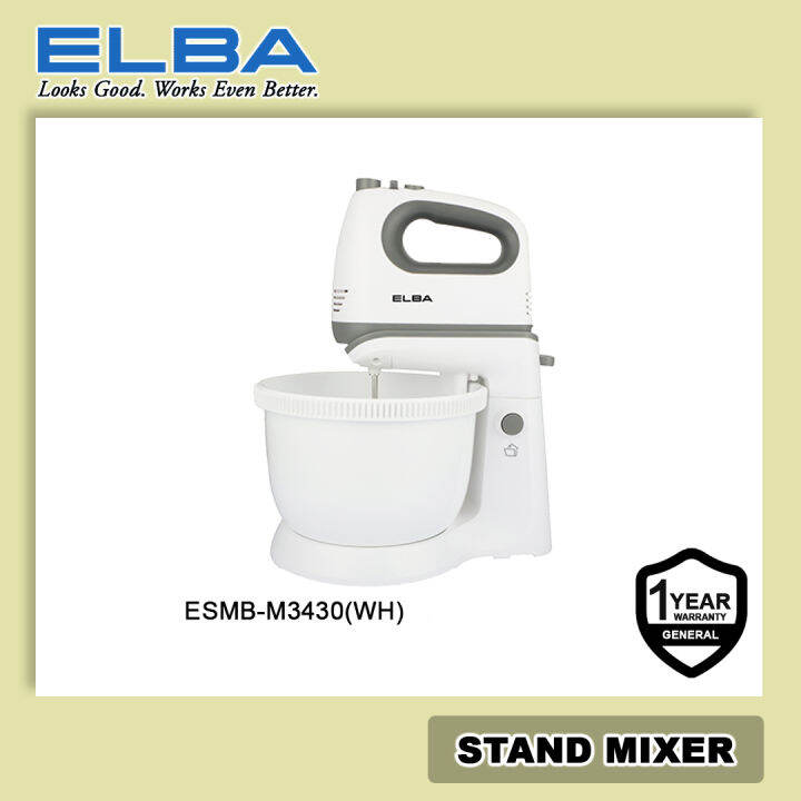 (AUTHORISED DEALER) ELBA Stand Mixer 3.4L (WHITE) ESMBE3430(WH) / elba