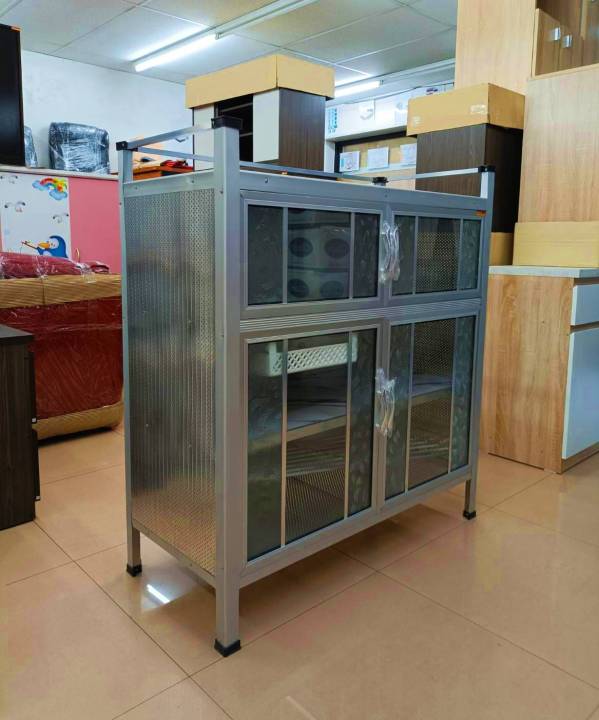ตู้กับข้าววางเตาหน้ากระเบื้อง-kitchen-100-cm-model-g-1010-ทรงสูง-สไตล์เกาหลี-4-บานเปิด-หน้ากระเบื้อง-สินค้าขายดี-แข็งแรงทนทาน