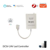 TUYA ตัวควบคุมไฟ Led อัจฉริยะ Zigbee 12V 5V 24V RGB RGBCW Rgbct ชุดควบคุมไฟ Dimmerabile Funziona Alesa Echo Plus ZHA Zigbee2mqtt