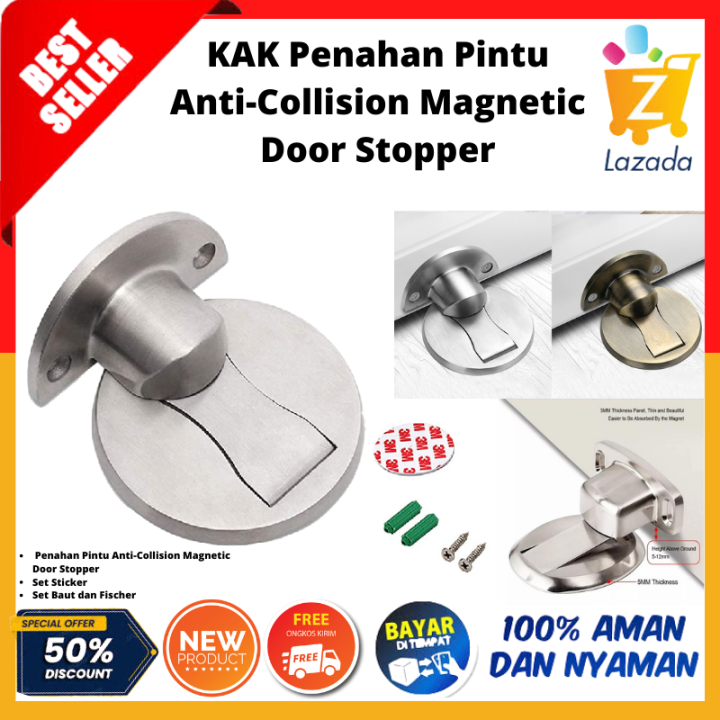 [BISA COD] KAK Penahan Pintu Anti-Collision Magnetic Door Stopper - KAK ...