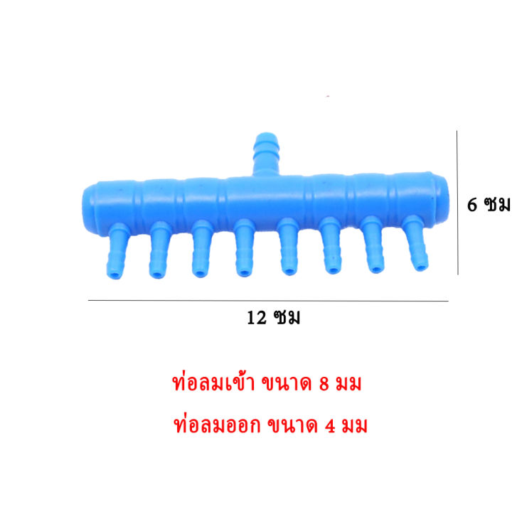 ส่งเร็ว-ท่อแยกลม-8ทาง-ท่อแยกลมพลาสติกสีน้ำเงิน-ท่อเข้า-8มม-ต่อกับปั้มลมเพื่อกระจายลม