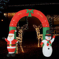 2.4M คริสต์มาส Inflatable Archway ตกแต่งกลางแจ้ง Santa Claus และ Snowman Archway พร้อม Blower Garden Yard Gate Party Decor