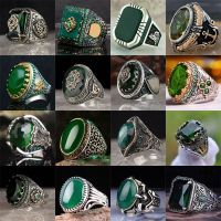 Domineering Ring Jewelry - New Green Inlaid Men 39;s Luxury Ring Personality Retro - Aliexpress