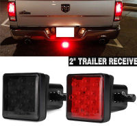 2 Trailer Hitch Receiver Cover 15 LED Brake Led Lights Tube Cover 4 Pin Car Accessories Car Signal Lamp Warning Strobe Light