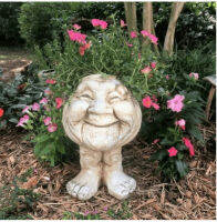 （HOT) ตลกมักเกิ้ลใบหน้าประติมากรรมหม้อการแสดงออกตลก Mugglys The Face Statue Planter