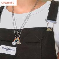 CREAMSD Hadiah Persahabatan วินเทจหวานน้ำมันหยดเครื่องประดับแฟชั่นสร้อยคอเพื่อนรักโซ่เครื่องประดับคู่ Choker มิตรภาพสีรุ้ง