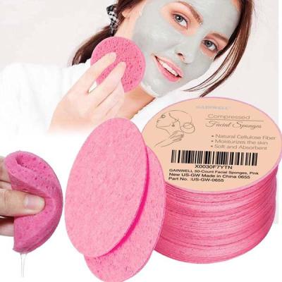 2/5/10/20 Pcs Face Round Makeup Remover Tool Natural Wood Pulp Sponge Cellulose Compress Cosmetic Puff Facial Washing Sponge