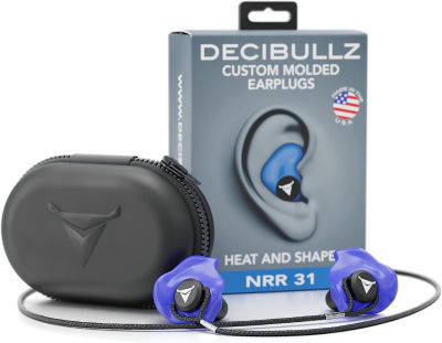 Decibullz Custom Molded Earplugs Pro Pack (Blue) Bundle