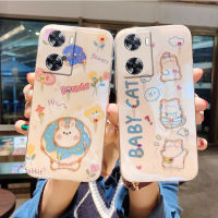 เคสโทรศัพท์ OPPO A57 4G 2022 /Oppo A77 5G เคสบลูเรย์น่ารัก OPPOA57 Lucuxy Bling Glitter การ์ตูนแมวและกระต่ายฝาครอบซิลิโคน