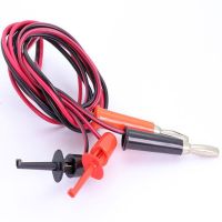 1M Banana Male Plug to Dual Hook Clip Test Probe Cable Leads 100CM Red/Black for Multimeter