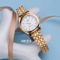 นาฬิกา CASIO รุ่น LTP-1129N-7A นาฬิกาผู้หญิง สายแสตนเลสสีทอง หน้าปัดขาว  - ของแท้ 100% รับประกันศูนย์ CMG 1 ปีเต็ม