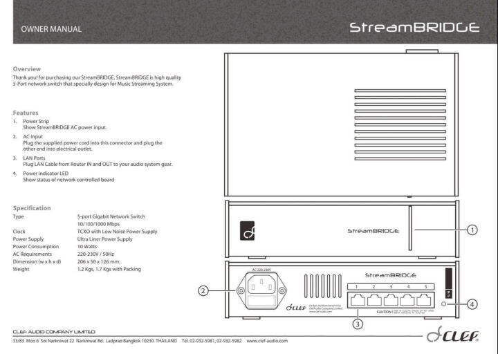 clef-streambridge-5-port-gigabit-network-switch-for-music-audio-grade-ร้าน-all-cable