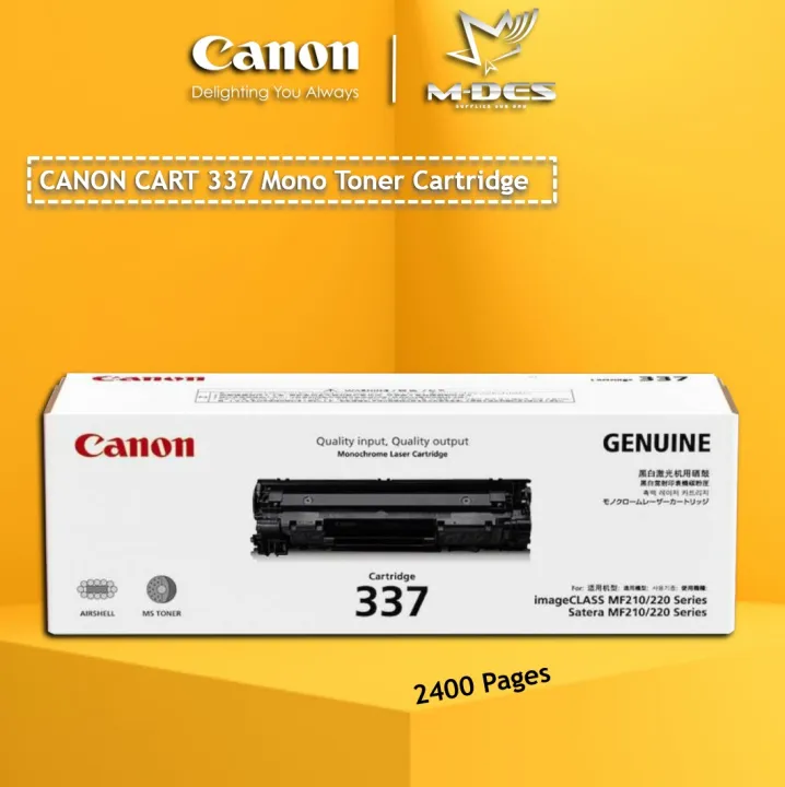 100 Genuine Canon Cartridge 337 Original Toner Ink Cartridge 2 400 Page Yield For Printer Canon Mf237dw Lbp151dw Mf210 Mf2 Mf230 Mf240 Series Lazada