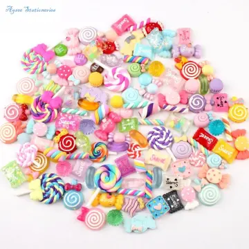 10pcs/set Slime Charms Mixed Resin Ice cream Candy Donut Beads
