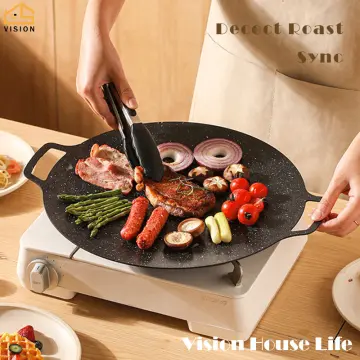 Stone Plate Small Grill Korean Style Non-Stick Griddle Smokeless