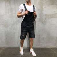 Jeans Overalls Mens summer Jumpsuit man fashion Work clothes Streetwear mens Casual shorts Slim Denim Overalls men