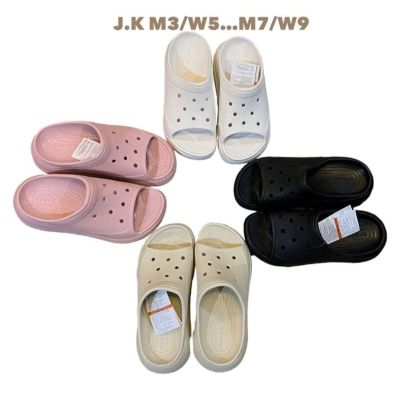 รองเท้าแตะผู้หญิง Crocs Classic Crush Slide รองเท้าส้นสูงผู้หญิง รองเท้าส้นตึก เบานิ่มใส่สบาย (สินค้าพร้อมจัดส่งจากไทย)