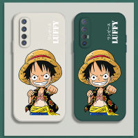 เคส OPPO Reno 3 Pro Case เคสซิลิโคนเหลวการ์ตูน Luffy การ์ตูน Luffys Flocking ฝาครอบโทรศัพท์ป้องกัน