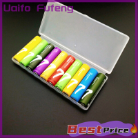 Uaifo กล่องจัดเก็บฝาเคสแบตเตอรี่พลาสติกแบบพกพาสำหรับแบตเตอรี่ขนาด10ชิ้น