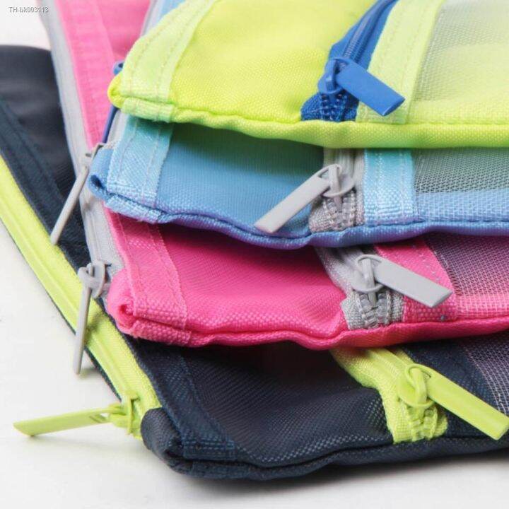 1pcs-5843-color-file-bag-double-layer-bag-file-bag-mesh-a4-a5-cloth-zipper-bag