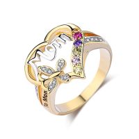 Exquisite Hollow Love Heart Rings For Mom Colorful Crystal Rhinestone Butterfly Ring Mother 39;s Day Gift Jewelry