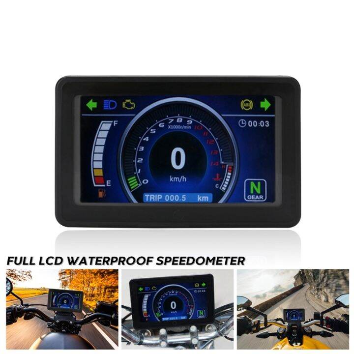 Universal Motorcycle LCD Display Cluster Replaceable Speedometer Multi