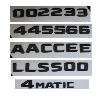 สัญลักษณ์ตัวเลขลำต้นสีดำมันวาวสดใสสำหรับ Mercedes Benz A C E GLE GLA ซีแอลเอสซีแอลเอ S ML CLK SLK GL Class AMG 4MATIC