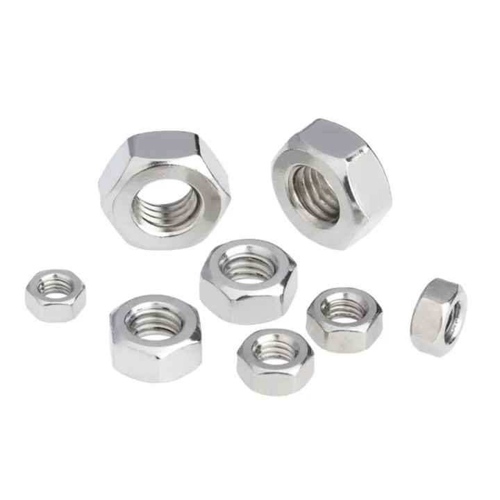 5/10/20PCSM5 M6 M8 M10 White Zinc Hex Nut Reverse Thread Nuts Rotate