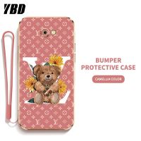 YBD เคสโทรศัพท์สำหรับ Samsung Galaxy J4 Plus J4+ J2 Prime J3 J5 Pro 2017 J330 J5 Prime J530 Grand Prime Plus J2 ACE G530 G532 J415 ตุ๊กตาบาร์บี้ลายหมีน้อยน่ารักหรูหราเปลือกซิลิโคนนิ่มเคลือบด้วยไฟฟ้าหรูหราพร้อมฟรีสายคล้อง