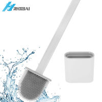 Silicone Bristles Toilet Brush and Holder for Bathroom Storage and Organization Compact Wall Hang Cleaning Kit WC Accessories