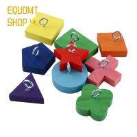 EQUOMT ของเล่นรูปนกสำหรับนกแก้วสัตว์เลี้ยงแบบโต้ตอบบล๊อคตัวต่อปริศนาทำจากไม้ฝึกอบรม IQ สำหรับการเล่นแบบทำมือ