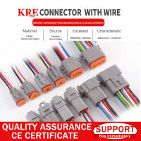 KRE 1510ชุด Deutsch DT ปลั๊กซ็อกเก็ต15ซม. ชุดสายไฟ DT06-2SDT04-2P 3P 4P 6P 8P 12P ขั้วต่อไฟฟ้ากันน้ำ