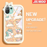 เคส JIUMOO สำหรับ Xiaomi 11 Lite 5G 11 Lite 5G Ne เคสลายการ์ตูนม้าสีรุ้งสีสันสดใสรูปสัตว์ประหลาดน้อยน่ารักนิ่มสำหรับเลนส์เคสมือถือกันกระแทกแบบใสป้องกันซิลิโคนง่ายปลอกความคิดสร้างสรรค์โปร่งใส