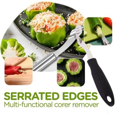 Black Stainless Steel Pepper Corer Seeder K0V3