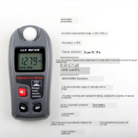 เครื่องวัดความสว่างแบบดิจิตอล0.1-200,000 Lux สามารถเปลี่ยนได้แบบพกพา Illuminance Meter