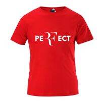 S-5XLเสื้อยืดแขนสั้น ผ้าฝ้าย พิมพ์ลายตัวอักษร Feder Roger federer PERFECT สําหรับผู้ชาย S-5XL