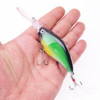 【cw】1Pcs Long Tongue Crank Fishing Lure 11cm 16.5g Deep Diving Minnow Hard Bait With Feather Hooks Crankbait Pesca Fishing Tackle