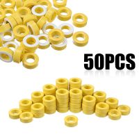 50pcs T50-26 Yellow White Ring Ferrite Cores Iron Ferrite Toroid Cores 7.5mm Inner Diameter For Inductors Power Transformers Electrical Circuitry Part