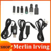 Merlin Irving Shop USB to DC 5V 9V 12V USB type a male female Mini 5pin Type C Power Boost Line 5.5x2.1mm Step UP Module Converter Adapter Cable