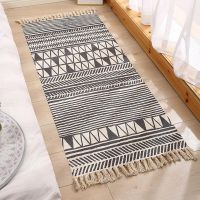 Nordic Cotton and Linen Tassels Carpets Home Decor Living Room Rugs Decoration Bedroom Mats Hand-Woven Prayer Mattress